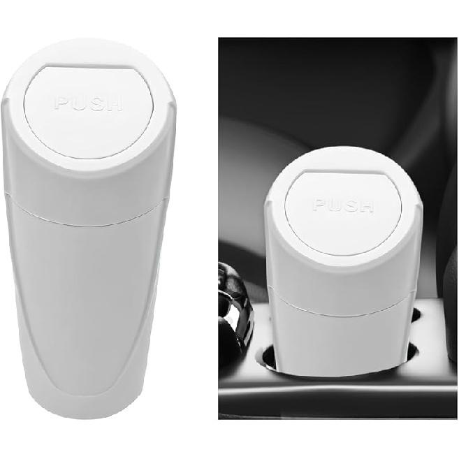 Car Trash Can Bin with Lid, Mini Vehicle Cup Holder Organizer Leakproof Garbage Bin, Waterproof Cup Type Trash Can Multi-Function Storage Container