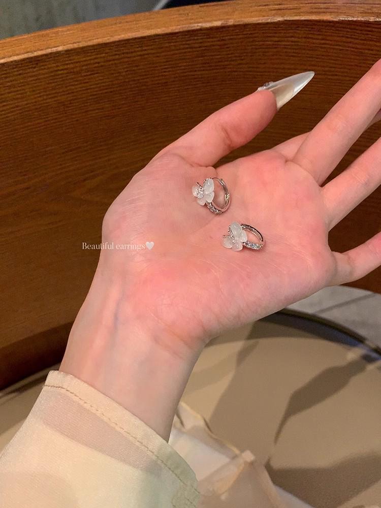 Fairy Zircon Butterfly Cat s Eye Hoop Earrings - Women s Luxurious Stud Accessories