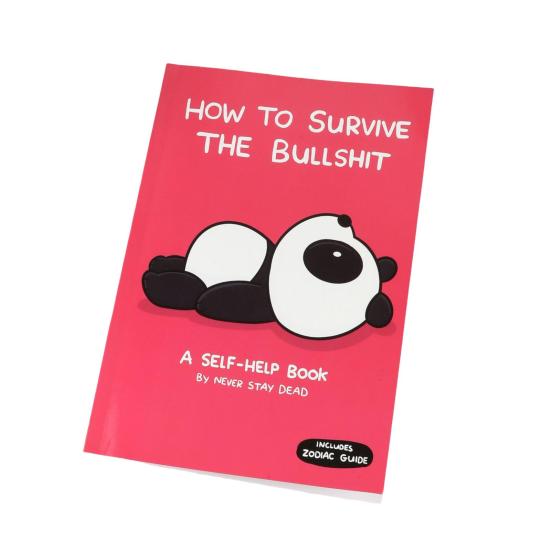 

How to Survive Bad Things Photo Album Cute Panda Design Album Humorous Self-Help Book Gifts Portable Inspirational Journal for Young Adults красный