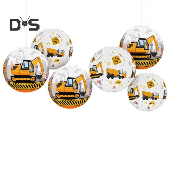 Excavator Paper Lanterns Construction Theme Party Decor Festive Atmosphere Creator for Doors Bedrooms Living Rooms