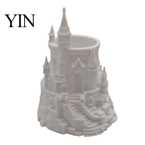 Unique Pen Stand Castle Shape Holder, 3D Printed Desk Organizer for Pens, Pencils, Carved Holder Makeup Brushes, Decorative Pencil Storage Cup