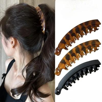Clips Coadă de Cal Leopard Clips de Păr Banană Simple Antiderapante Gheare de Păr pentru Femei Fete Suport Coadă de Cal Ac de Păr Barrete Accesorii