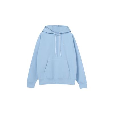 Embroidered Logo Fleece Hoodie Pullover Men Tops Blue DA0316-436