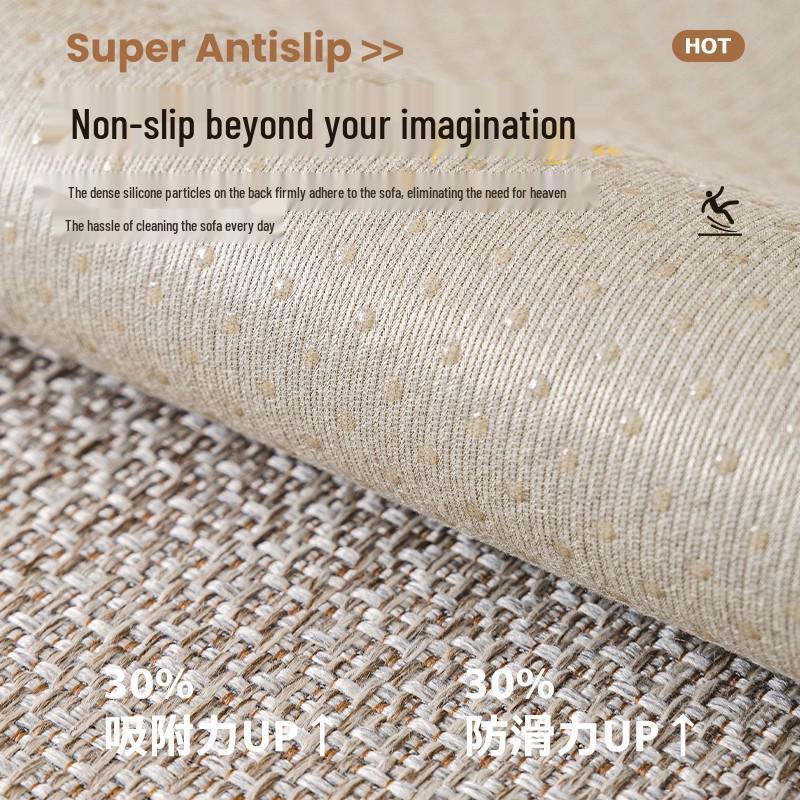 Luksusowy bawełniano-lniany pokrowiec na poduszkę sofy z antypoślizgową powłoką - Uniwersalny rozmiar