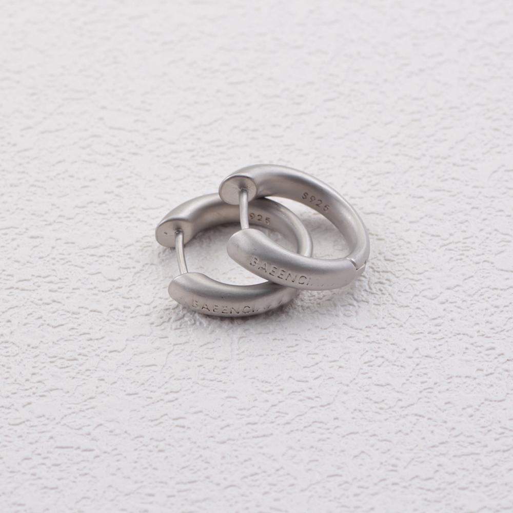 925 Sterling Copper Matte Gold Copper Plain Circle Trendy Fashion Light Luxury Design Earrings Earrings  C-type