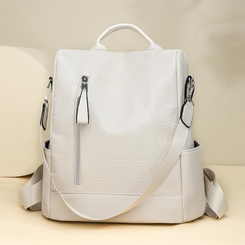 Backpack women's new fashion simple commuter soft leather bag large capacity women's backpack women's backpack