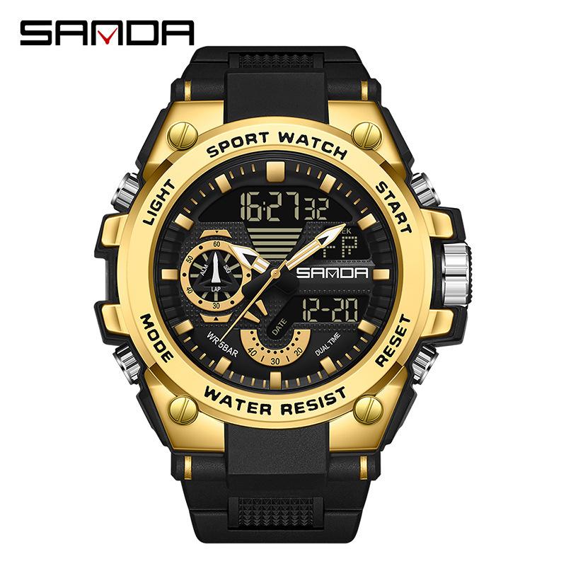 Sanda3302 Men's Digital Fashion Waterproof Outdoor Sports Multifunctional Electronic Watch