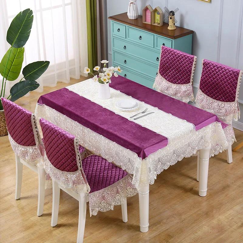 

Бархатная 3D скатерть с полыми кружевными краями, водонепроницаемая, маслостойкая, пылезащитная, настольный коврик, домашний обеденный стол, кофейная столешница 70x70cm