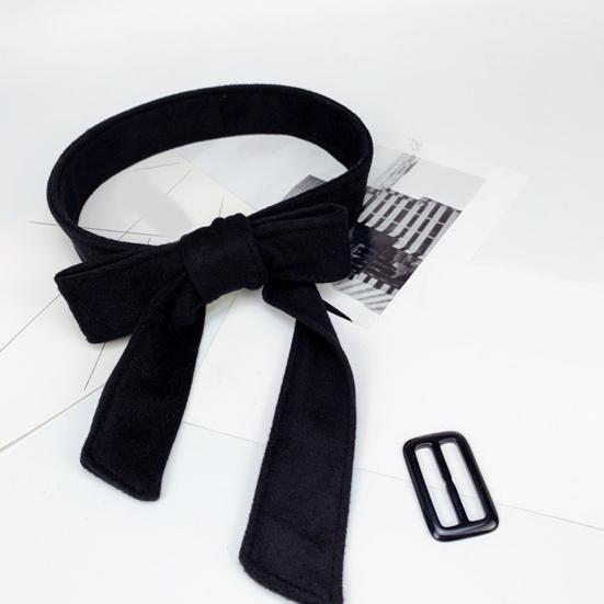 Women Belt Brushed Plush Long Enough Wear-resistant Solid Color Elastic Decorate Accessory Faux Woolen Coat Corset Double-Sided Waist Belt