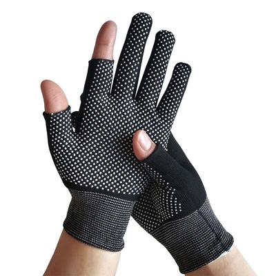 Sports Stretch Sun Protection Anti-Slip Fishing Gloves Driving Biking Mittens Two Half Fingers