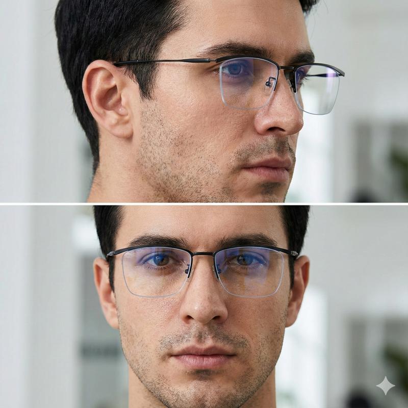 

LUXEYE Luxury Glasses Geek Chic Rimless Horn-Rimmed Glasses Frame 24018 black