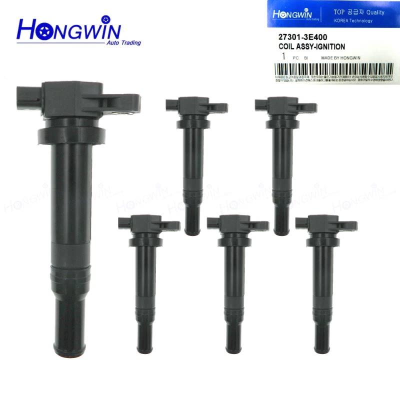 27301-3E400 New Ignition Coil Plug For Hyundai Santa Fe Kia Optima Rondo 2.7L 2006-2010 27301 3E400 273013E400 UF558 5C1624 6 PCS