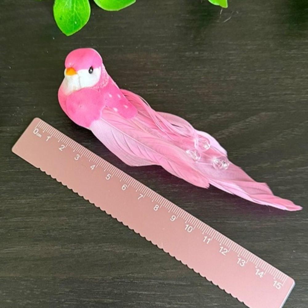 6pcs Colorful Simulation Birds Home Decor Photography Props Artificial Foam Feathers Birds Art Craft Sculptures with Clip