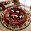 2026 Christmas Area Rug Round Floor Mat Living Room Anti-dirty Wear-resistant