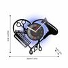 Barbershop Werkzeuge Schallplatte Wanduhr Schönheit Friseursalon Herzform Fön Schere Kamm Friseur Design Leise Uhr