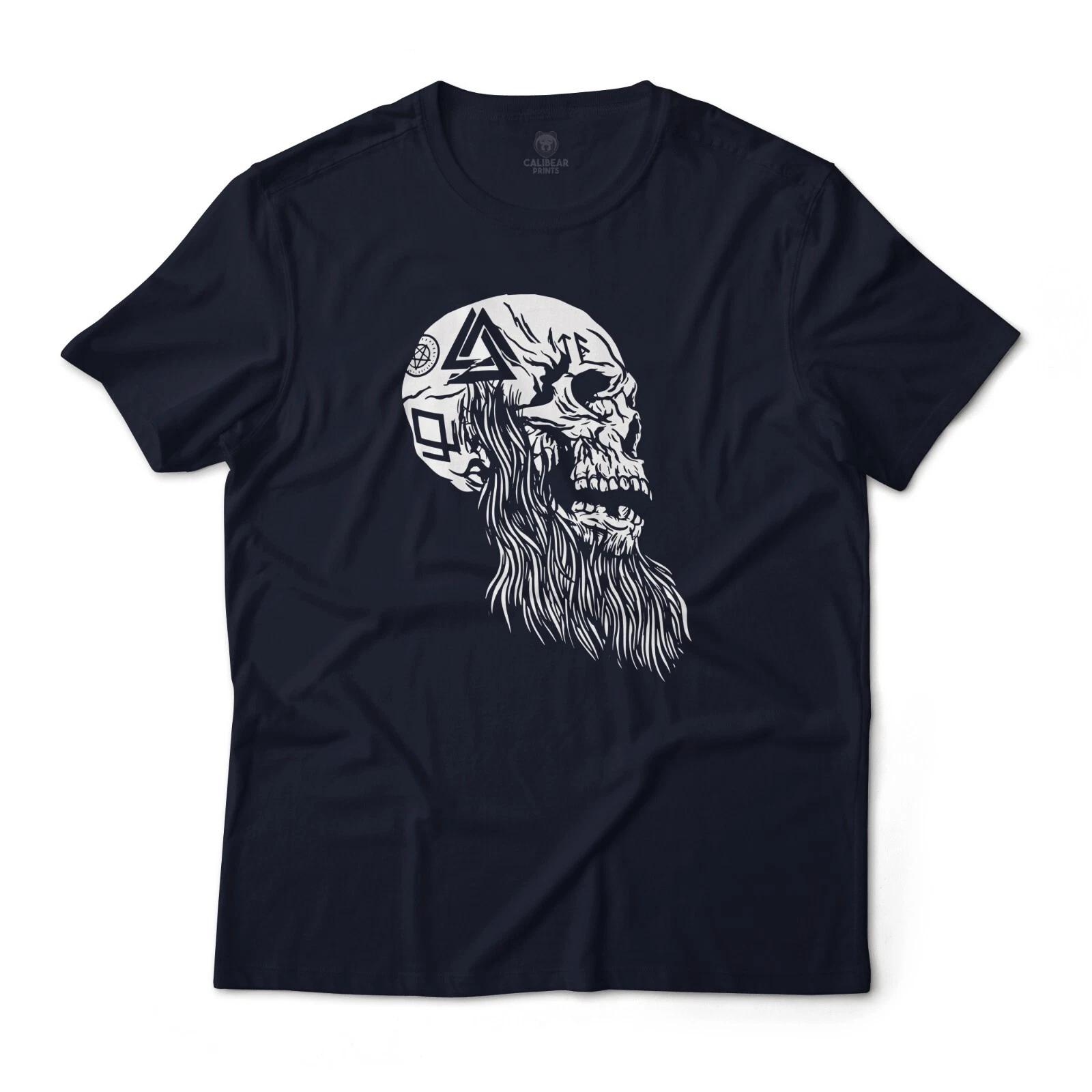 Viking Skull Tattoo Aesthetic Tribal Graphic T-T-Shirt Unisex Lightweight Cotton S