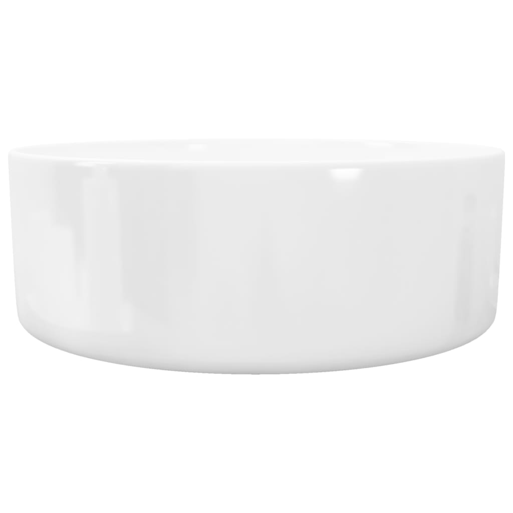 vidaXL Waschbecken Rund Keramik Weiß 40 x 15 cm