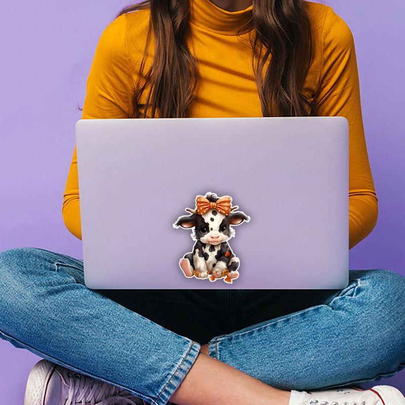 Cute Cartoon Cow Car Stickers Funny Creative Waterproof Vinyl Decal Motorcycle Decorative Accessories