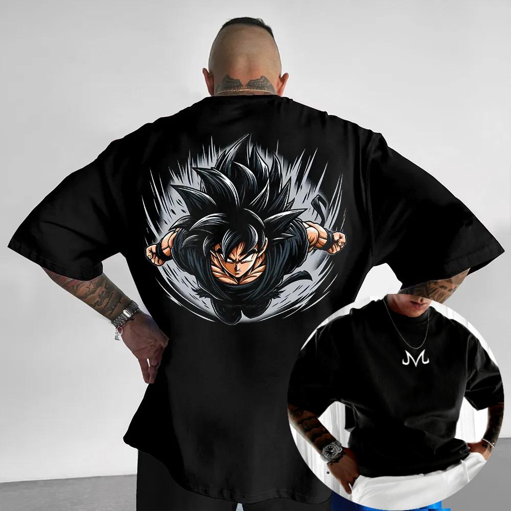 

Dragon Ball Anime Goku Printed Cotton Shortsleeved 2026 Summer Loose Sporty Mens and Womens Fashionable Roundneck Tshirts S