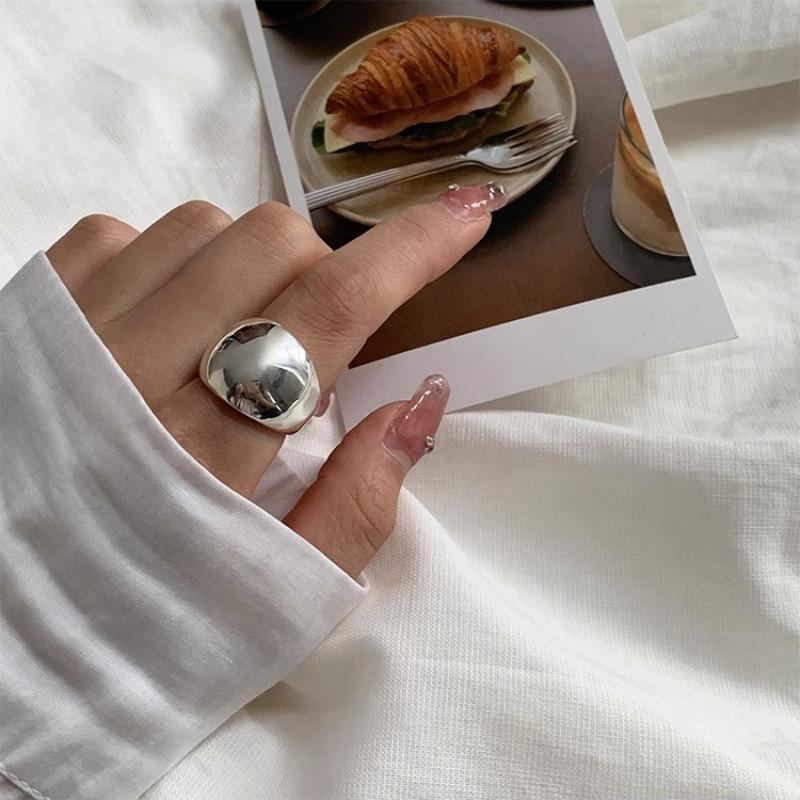 Stylish Open-finger Copper Ring For Women Chic Geometric Design Statement Jewelry