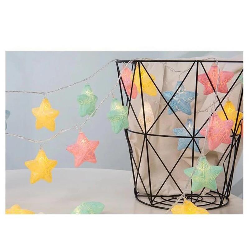 1pcs New Cracked Star LED String Lights Operated Energy Saving Party Birthday Garden Decoration Fairy String Lamp