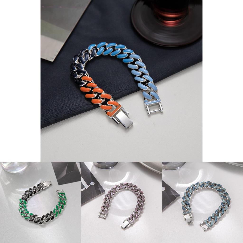 Korean Style Starry Sky Alloy Couple Bracelet With Geometric Design For Travel Gift