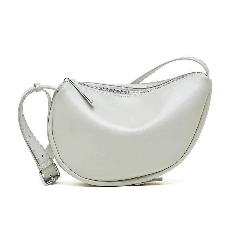 Genuine Leather Women's Dumpling Bag Laid-back Style Crescent-shaped Bag Large-capacity Single-shoulder Crossbody Bag