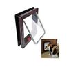 Pet Door for Cats & Dogs, Plastic, White/Coffee, Scratch-Resistant