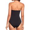 Sexy Bandeau One Piece Swimsuit 2025 Women Black Pleate Slimming Tummy Control Swimwear Summer Holiday Bathing Suit Monokini