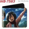 Attack on Titan Anime Faltbare Leder Geldbörse Kurzer Kartenhalter Cartoon Spiel Zubehör für Männer Frauen Braun