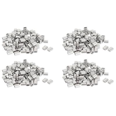 A84E-2.5Mm Single Hole Wire Rope Aluminum Sleeves Clip Cable Crimps 400Pcs
