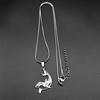 Jumping Dolphins Figure Chain For Women Men Stainless Steel Gold Color Ocean Life Animal Cute Pendant Necklace Jewelry Gifts