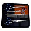 Portable Pet Grooming Scissor Set: Flat & Curved Hairdressing Tools