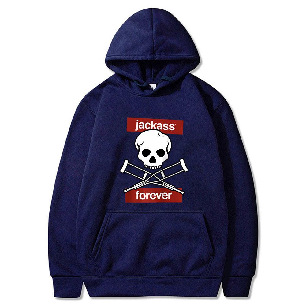 Jackass Forever Schelet Cârje Avertisment Logo Grafic Hanorac Bărbați Femei Casual Bumbac Hanorac Bărbați Hanorace Vintage Oversized