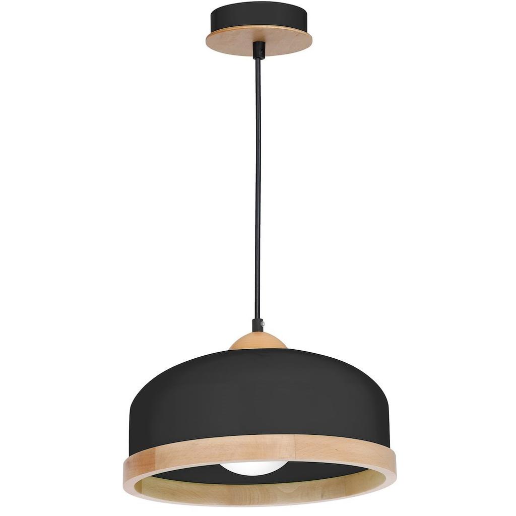Lampa Wisząca Studio 1 E27 Czarny Wood Milagro Mlp8851