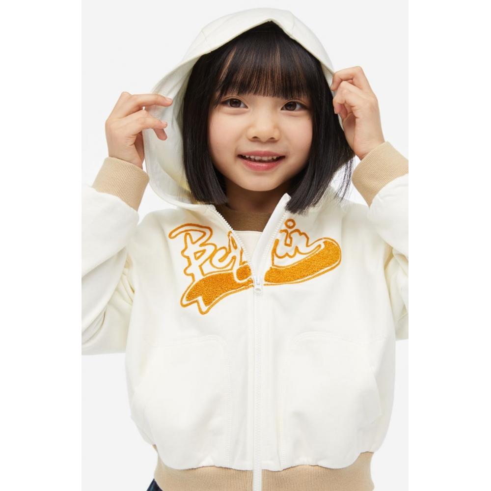 

Толстовка на молнии HM бело-оранжевая