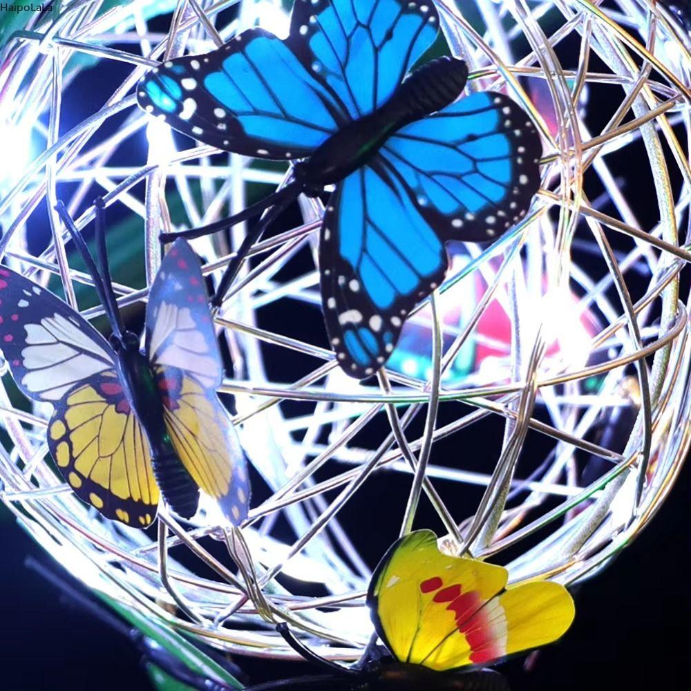 Colorful Butterfly Solar Hanging Light Solar-Powered LED Hanging Light  Night Lighting