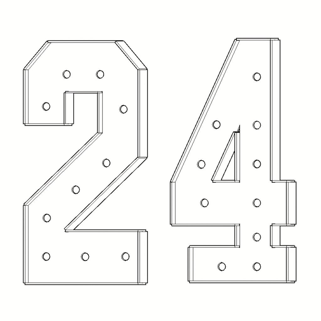 2 Stück DIY 73cm Digitales Licht mit Weißem Licht 3D KT-Platte Digitales Modell Geburtstag, Jubiläumsparty Dekoration, 18 Jahre, 20 Jahre