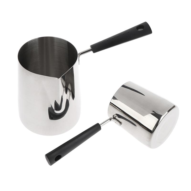 350/600Ml Long Handle Stainless Steel Coffee Pot With Pouring Spout Milk Butter Warmer Pot Stovetop Chocolate Melting Pan