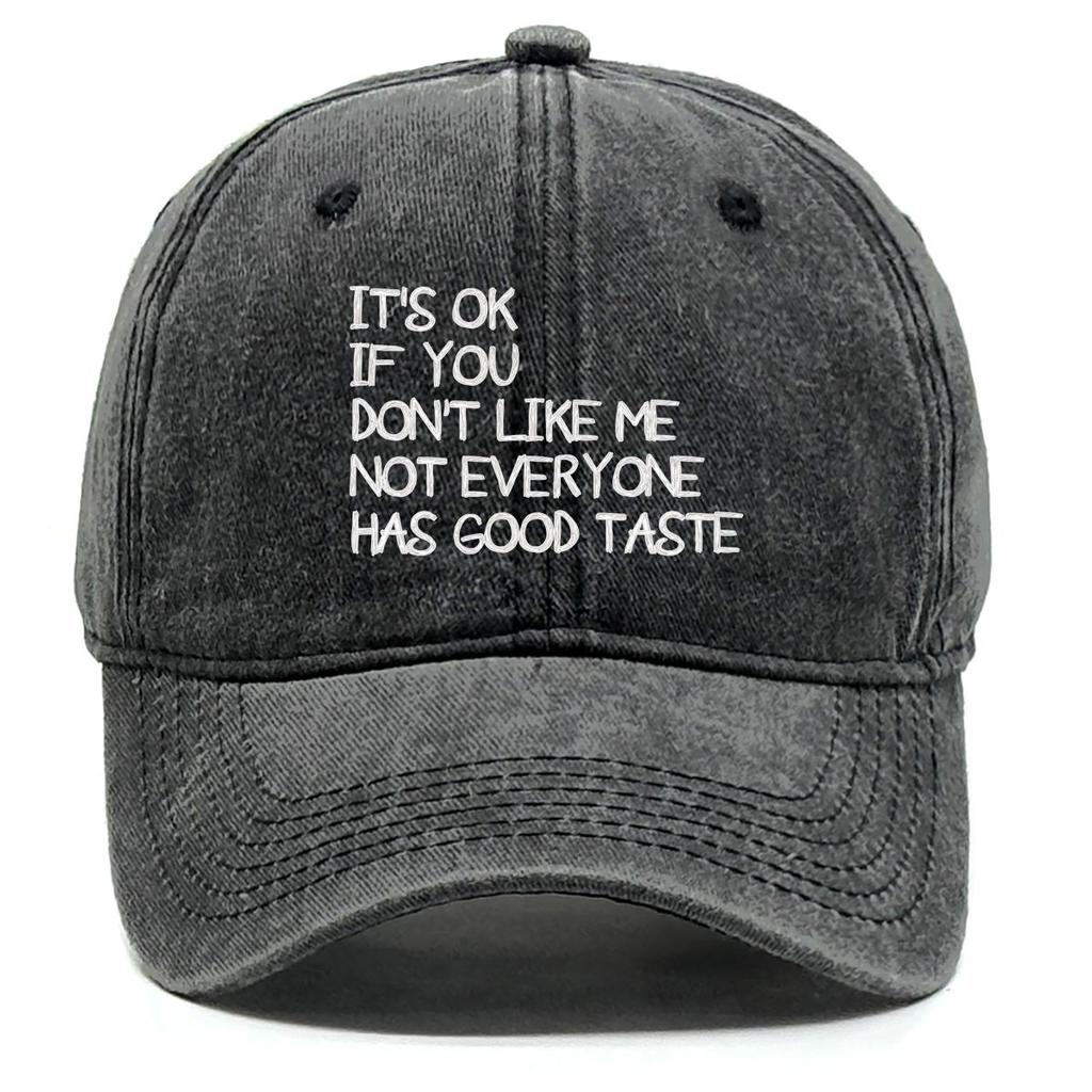 IT'S OK" Print Adjustable Baseball Hat, Woman's Cap Simple All-season Vintage Leisure Snapback Sun Hat