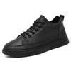 Sapatos masculinos de primavera, novos, respiráveis, à prova d'água, antiderrapantes, sapatos de chef, sapatos masculinos, versáteis, de couro preto, casuais, para prancha
