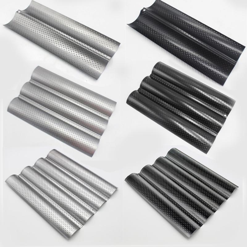 Non-Stick Bread Pans Baking Tray 2/3/4 Loaf Baguette Mold Loaves Wave Baker Baguette Pan Bakeware Baking Tray