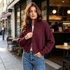 European and American Double-headed Zipper Sweater Jacket Women's Clothing Autumn and Winter New Turtleneck Casual Knitted Cardigan Loose Top