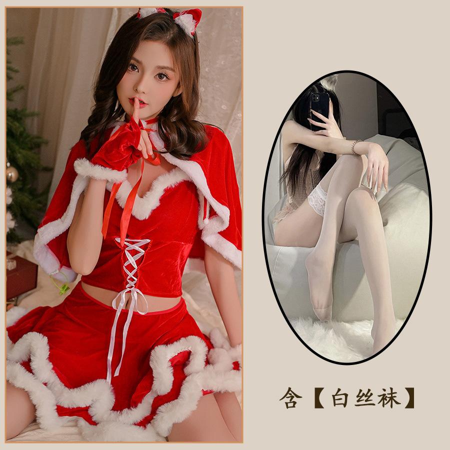 Sex clothes Sexy cute Christmas clothes Passion seduction Small chest suit Cosplay suspender skirt Uniform