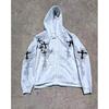 Y2K Skeleton Zip Hoodie 90s Retro Print Loose Fit Streetwear Unisex