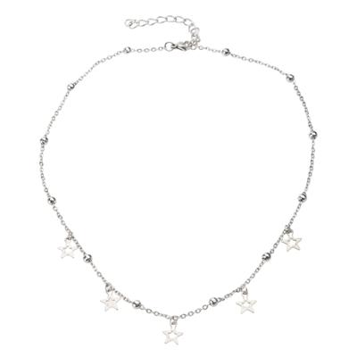 Star Charm Necklace Unique Star Neck Jewelry Star Pendant Choker Stainless Steel Material for Fashionable Women Girls