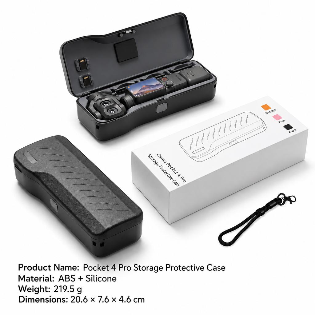 Shockproof Hard Carrying Case for DJI Pocket 4 Pro Portable Storage Box Waterproof Dustproof Soft Foam Lining Camera Accessory