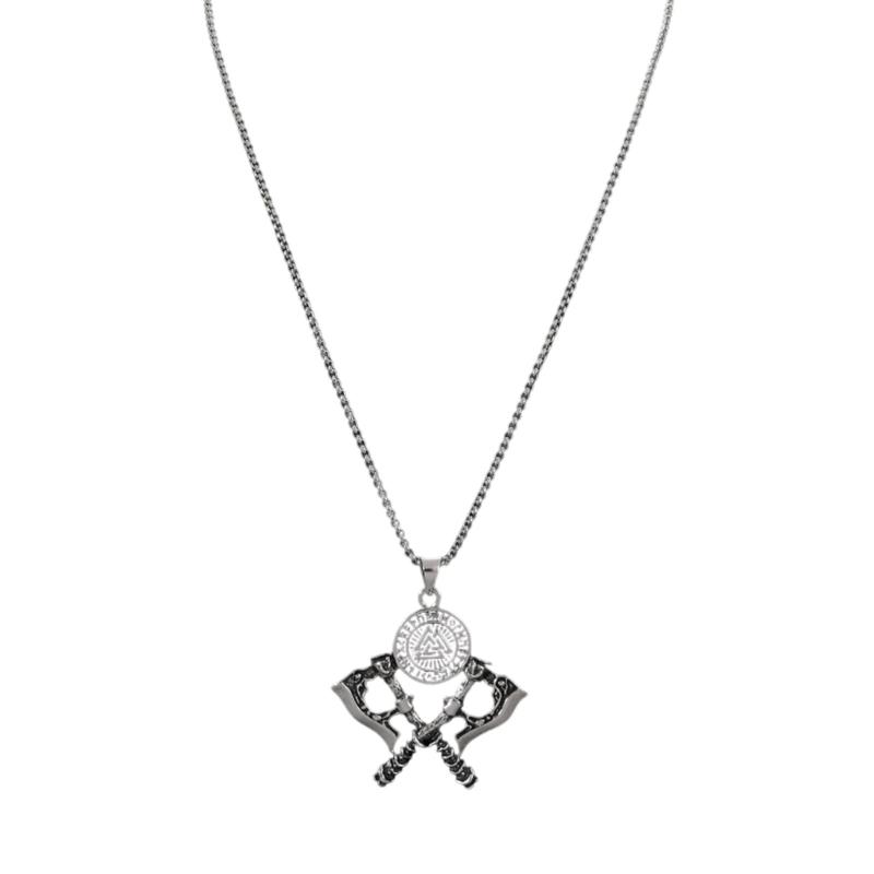 

Seeker Pendant Necklace For Men Mythology Sign Double Amulet Stainless Steel Chain Seeker Soldier Jewelry Silver 1