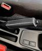 Genuine Leather Side Brake Cover Universal for All Vehicles High Quality Parking Brake Protection (White Stitching)