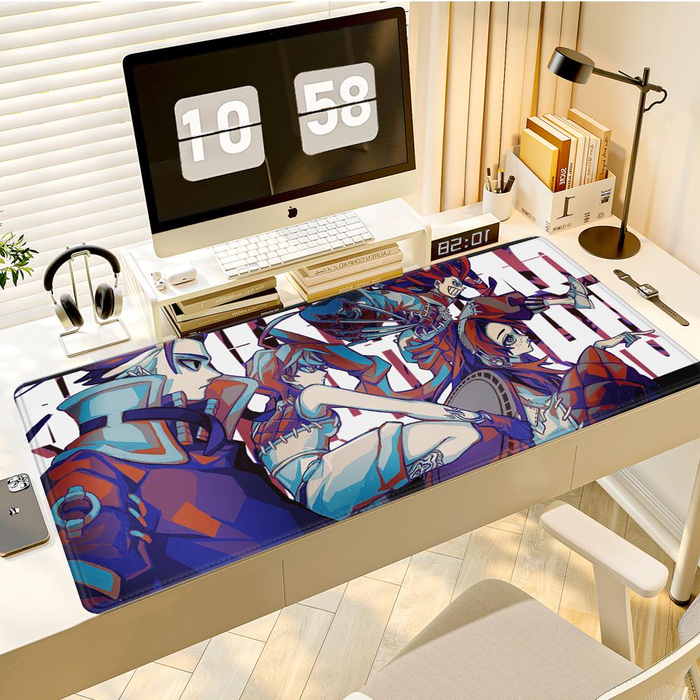 Gaming Mouse PadLarge Desk Mat AntislipStitched Edges Black and White Sketch Anime Boy Tech Print Keyboard Mat for Gamers